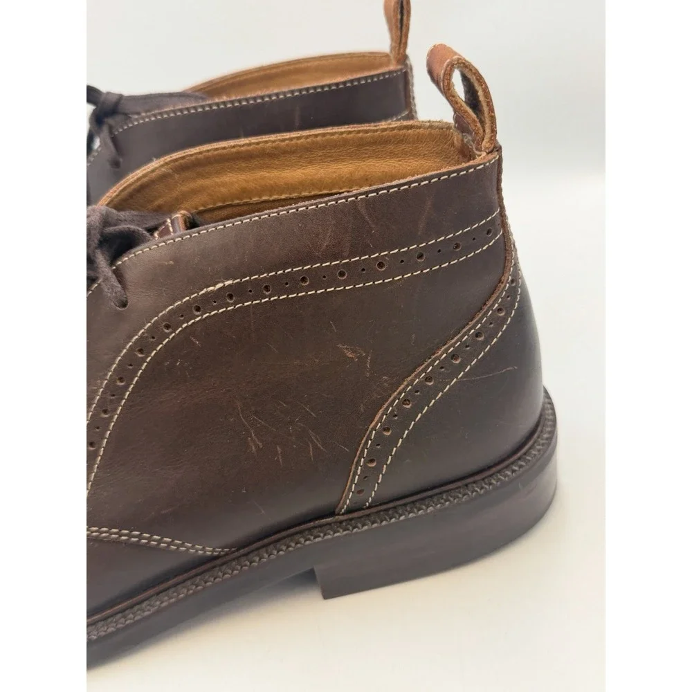 Johnston & Murphy Men's 11.5 M Brown Leather Chukka Boots Brogue Lace Up